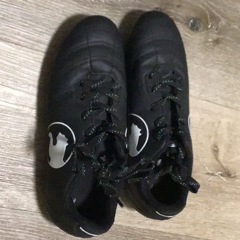 Black Soccer Cleats with White Logo